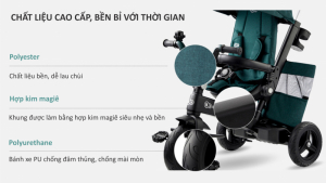 XE ĐẠP BA BÁNH CHO BÉ TỪ 9 THÁNG TUỔI TRỞ LÊN, BẰNG THÉP, BỌC VẢI, EASYTWIS KINDERKRAFT - 3 MÀU