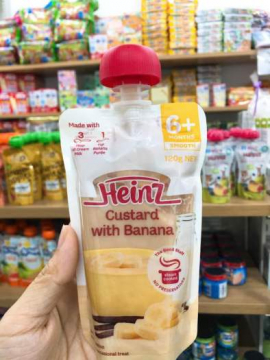 VÁNG SỮA NGHIỀN TRỨNG & CHUỐI HEINZ CUSTARD WITH BANANA 6M+ 120G (TÚI)