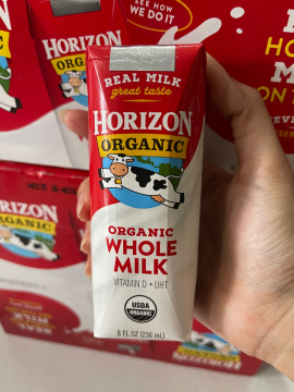 SỮA TƯƠI HORIZON ORGANIC WHOLE MILK MỸ CHO BÉ TỪ 1 TUỔI HỘP 236 ML (HỘP)