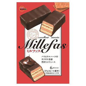BÁNH XỐP PHỦ SOCOLA MILLEFAS BOURBON HỘP 6C NHẬT (HÔP)