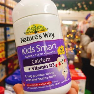 Kẹo Natures Way Kids Smart Calcium + Vitamin D3 Úc 50 viên cho bé