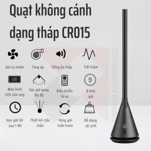 Quạt không cánh dạng tháp CR015 màu trắng - đen (cái)