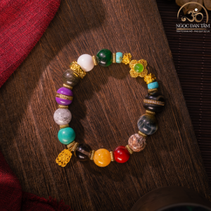 Vòng Tay Đá Phong Thủy Đa Sắc Phối Charm