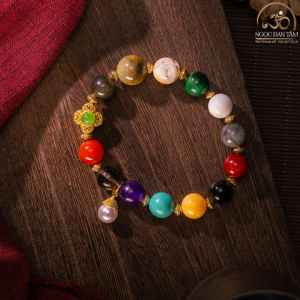 Vòng Tay Đá Phong Thủy Đa Sắc Phối Charm