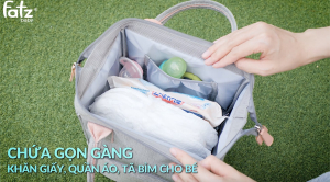 Balo bỉm sữa có kết hợp túi bảo quản bình sữa Fatzbaby - Multifit FB2020SL