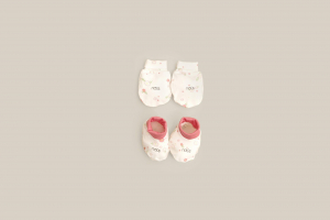 Set bao tay bao chân bo pink daisy FS