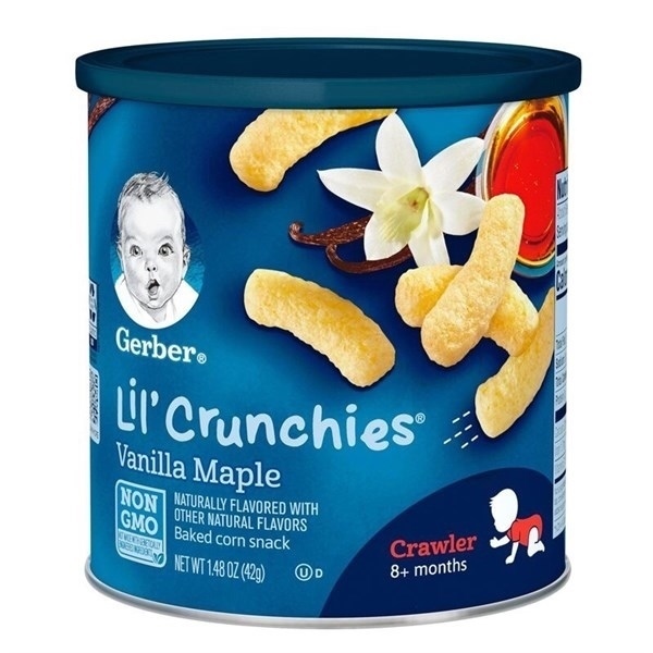 BÁNH GERBER 8M+ LON LÙN LIL’ CRUNCHIES VỊ VANI 42GR (HỘP)