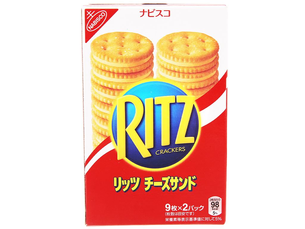 BÁNH QUY KẸP RITZ CRACKERS 160G NHẬT (Hộp): vị PHOMAI và vị SOCOLA