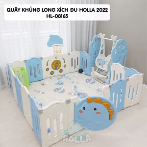 Combo quây khủng long 1m9*2m5 5 món Quây - cầu trượt - xích đu - bập bênh - bảng vẽ