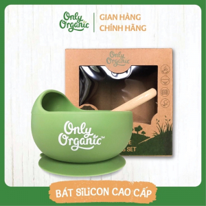 Bát ăn dặm silicon có đế dính Only Organic (Cái)