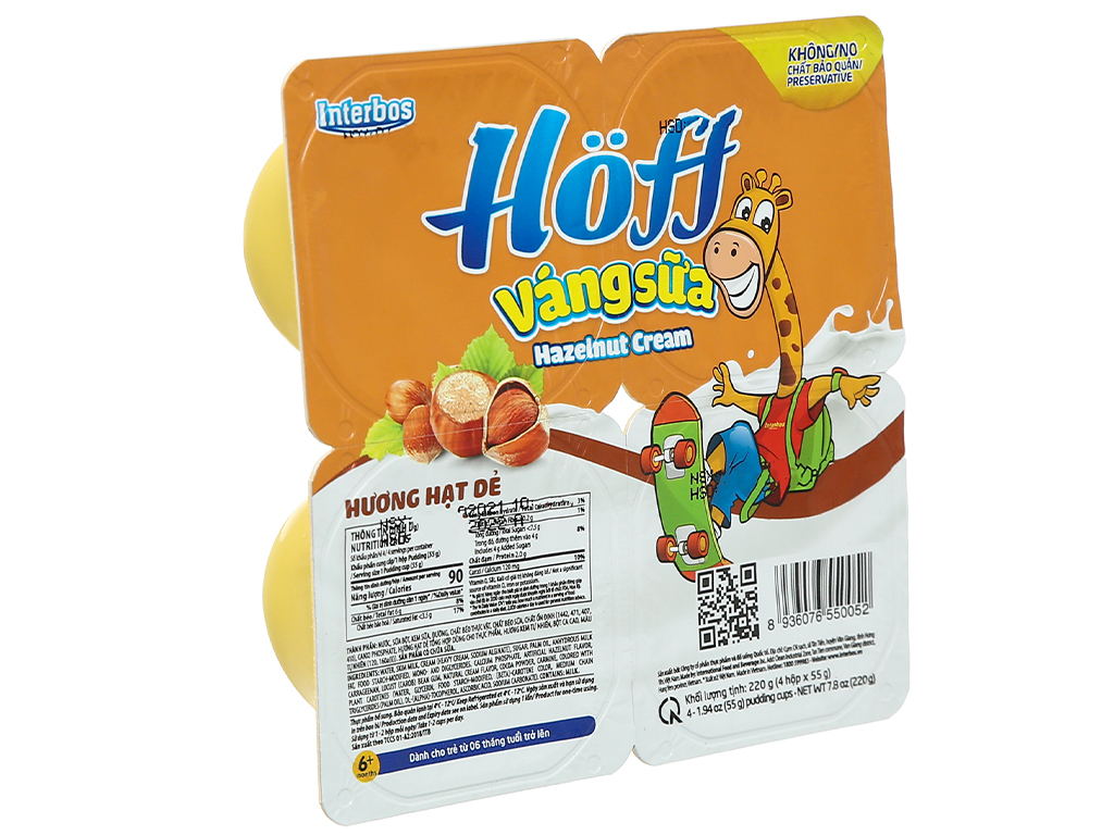 Váng sữa Hoff 55g (Lốc): Hương Hạt Dẻ hoặc Hương Vani