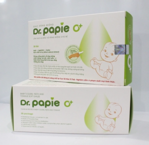 GẠC RƠ LƯỠI DR PAPIE VỆ SINH RĂNG MIỆNG CHO BÉ HỘP 30 MIẾNG