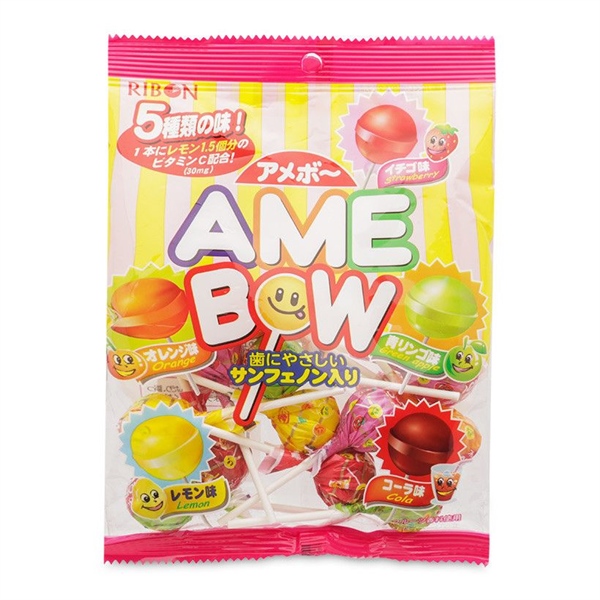 Kẹo mút cây trái cây Amebowl Ribon gói 120g (GÓI)