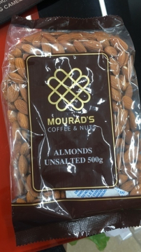HẠT HẠNH NHÂN ALMONDS UNSALTED MOURAD'S COFFEE & NUTS 500G (Bịch)