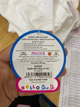 QUẦN DÀI TRẮNG 9-10 Hello BB