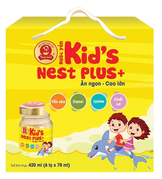 Lốc 6 lọ nước yến Kid's Nest Plus+(Hương yến tự nhiên)