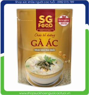 CHÁO BỔ DƯỠNG SG FOOD GÀ ÁC NHÂN SÂM HÀN QUỐC GÓI 240GRAM