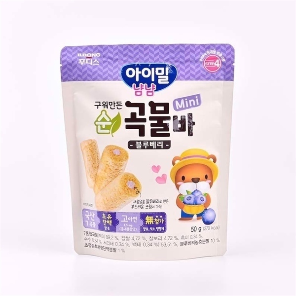 BÁNH CUỘN NGŨ CỐC MINI ILDONG AYIMEAL YUM YUM 50G VỊ VIỆT QUẤT (BỊCH)