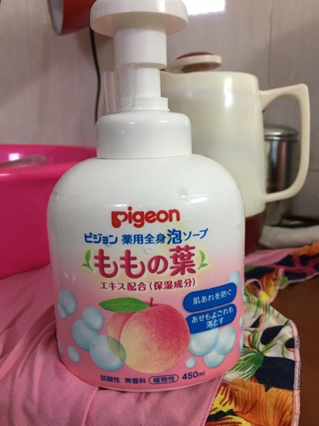Sữa tắm Pigeon đào tạo bọt, trị rôm sảy | tokyobaby .vn (CHAI)