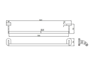 THANH VẮT KHĂN ĐƠN BAOINOX M8-801